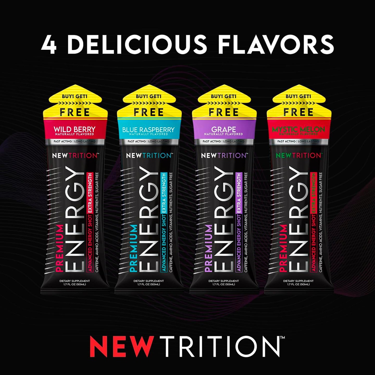Wild Berry Flavor Extra Strength Energy Shots